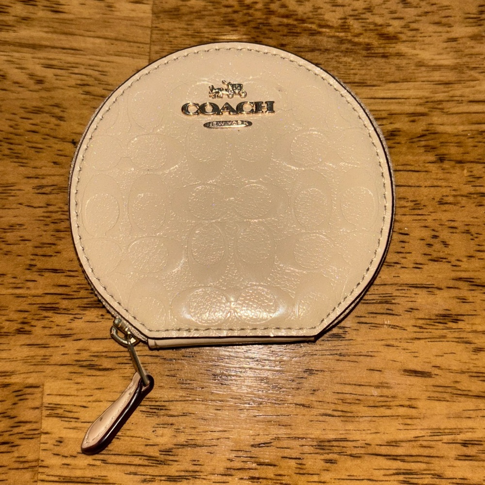 Coach embossed Cream Coin Purse